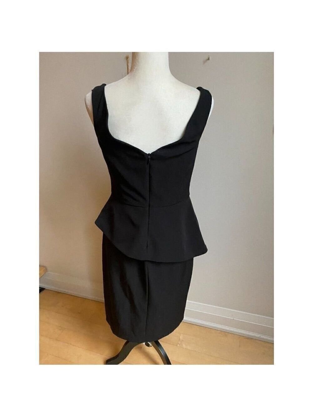 Ralph Lauren womens black surplice peplum sheath dress - Picture 3 of 5